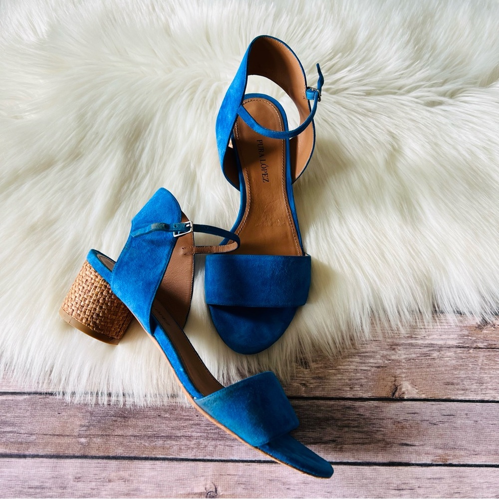 Pura Lopez Blue Heels Sandals Shoes